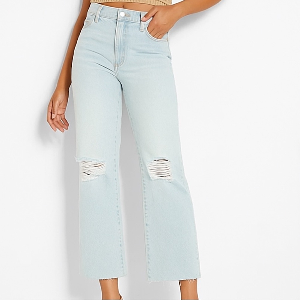 ✨ Express Light Ice Blue 90’s Ankle Boot Mid Rise Jeans
